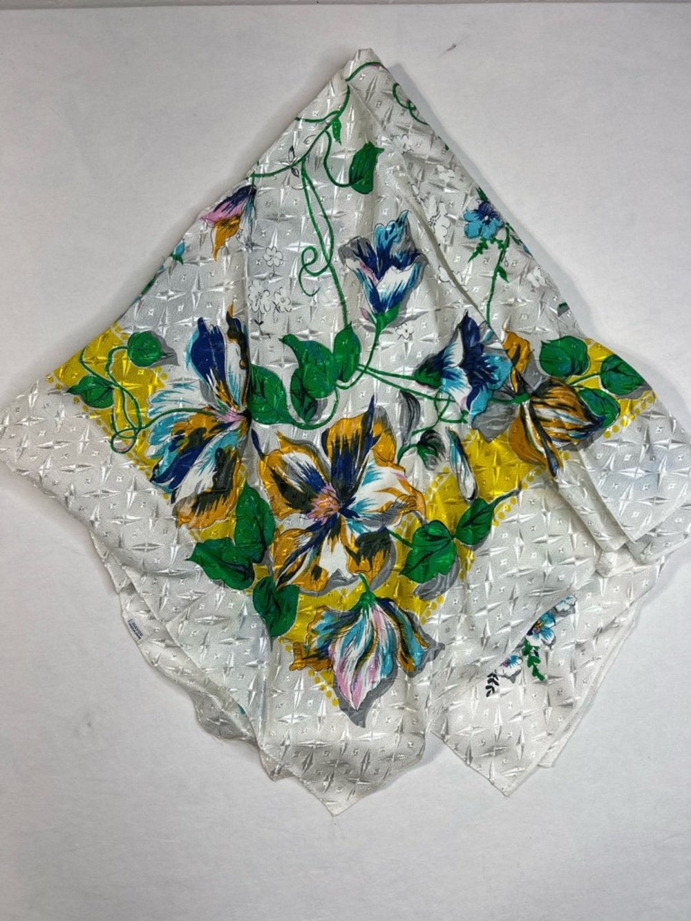 Spring Wildflowers Bright Colored Floral Scarf 31x35 Boho Chic Flowers